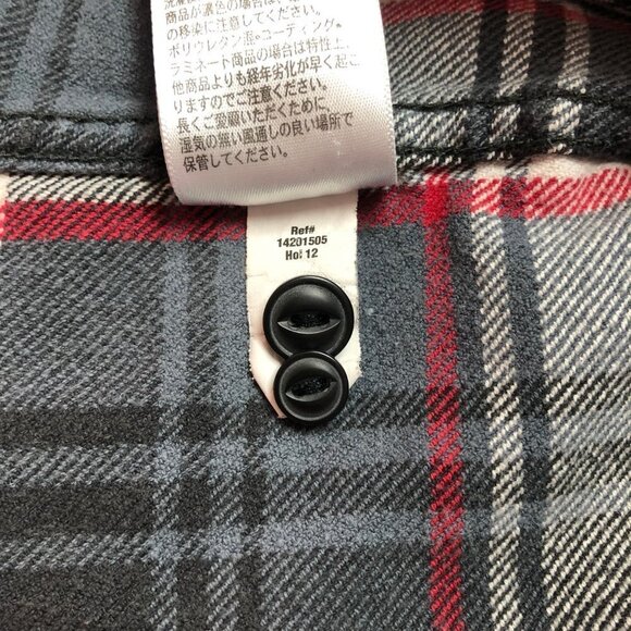 Eddie Bauer Plaid Flannel Button Up Shirt Red, White, Grey Size Medium - Picture 7 of 11